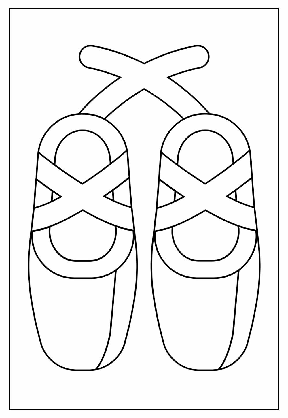 Desenho de Sapatilha de Bailarina Pdf para Imprimir e Colorir e Pintar