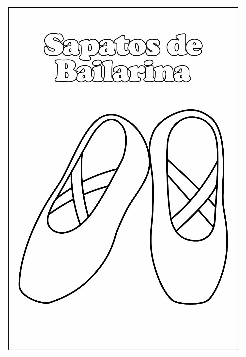 Desenho de Sapatos de Bailarina Download para Colorir e Pintar