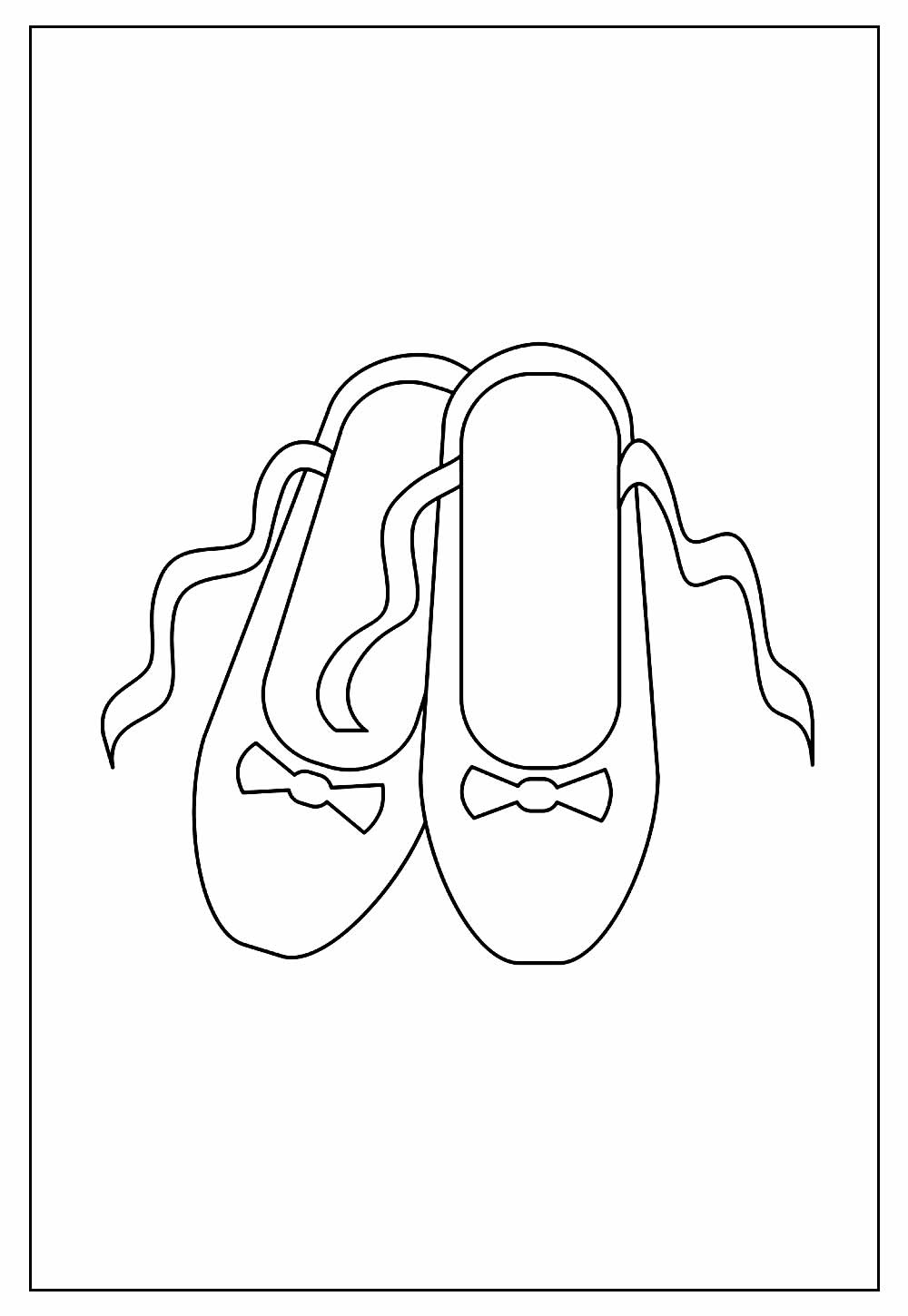 Desenho de Sapatos de Bailarina Imprimivel para Imprimir e Colorir e Pintar