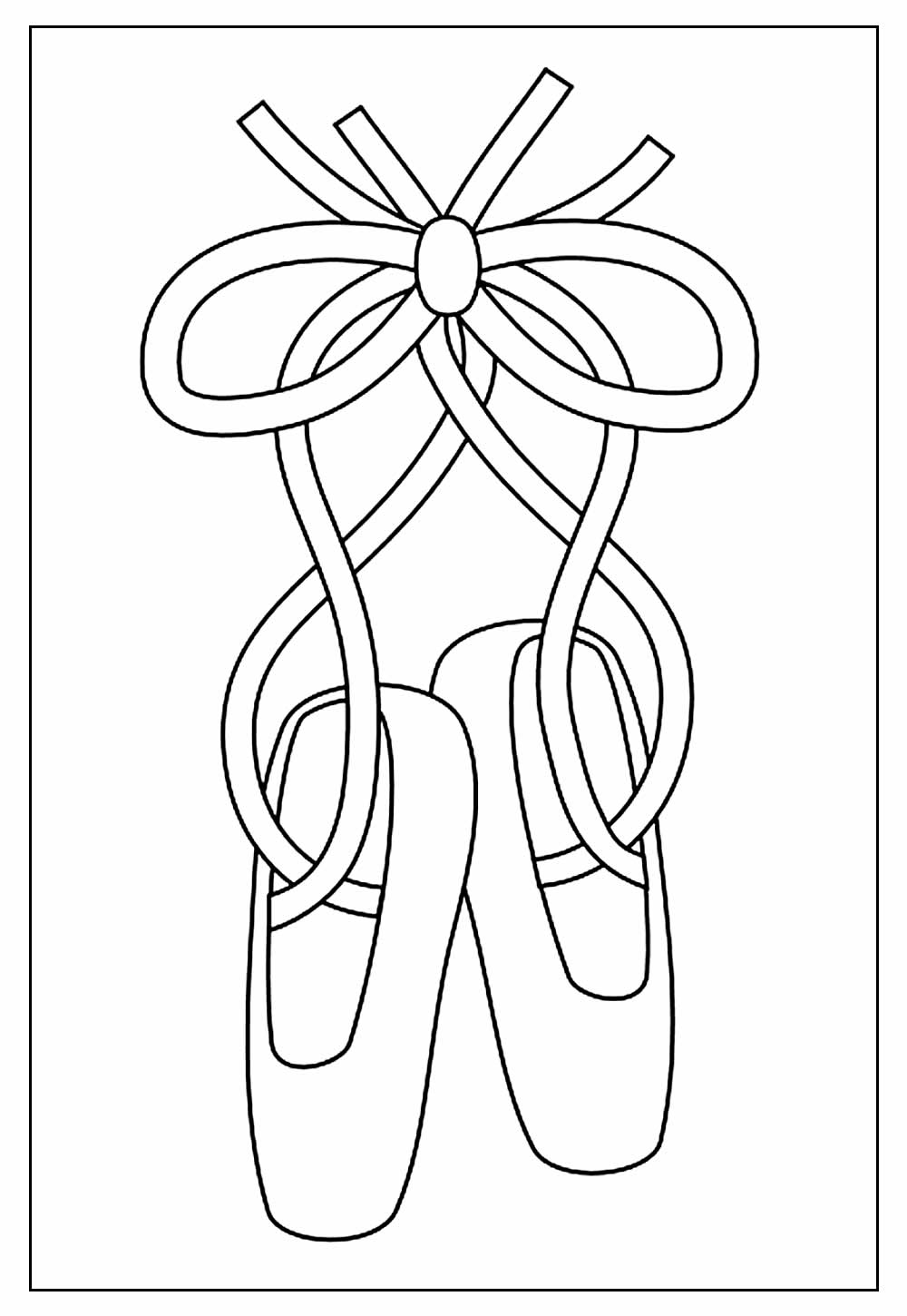 Desenho de Sapatos de Bailarina para Colorir Pdf Imprimivel e Pintar