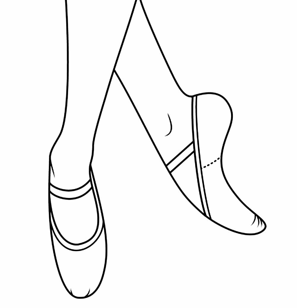 Desenho de Sapatos de Bailarina para Pintar Download