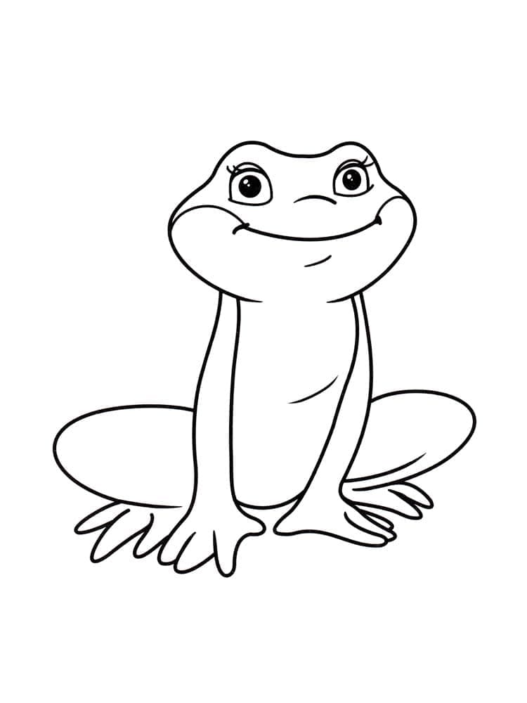 Desenho de Lindo Sapo para Colorir e Pintar