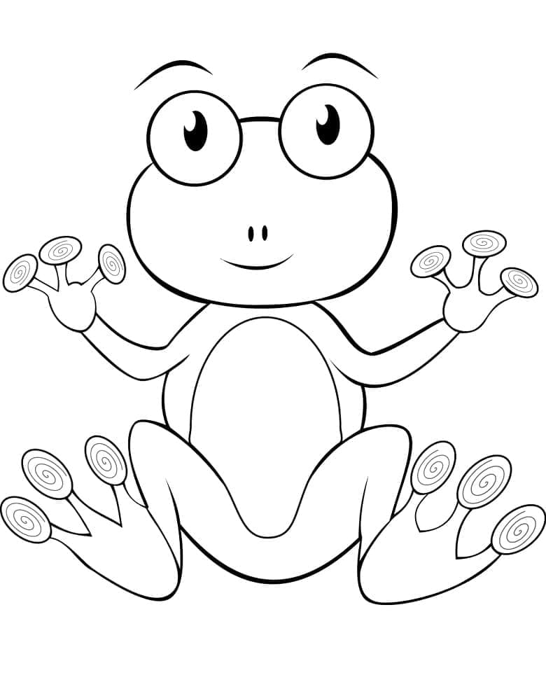 Desenho de Sapo Animado para Colorir e Pintar