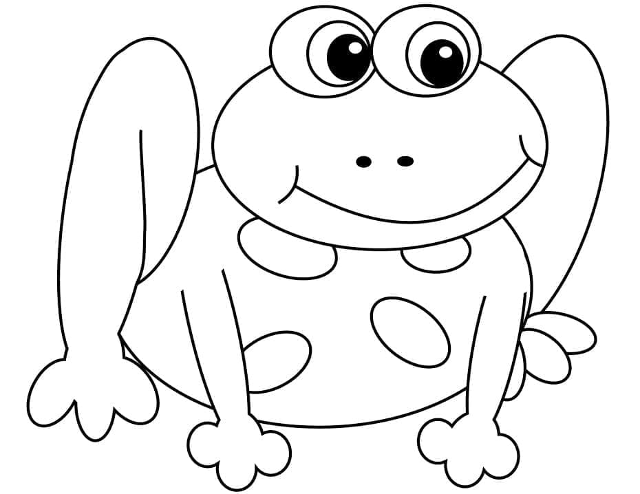 Desenho de Sapo de Desenho Animado para Colorir e Pintar