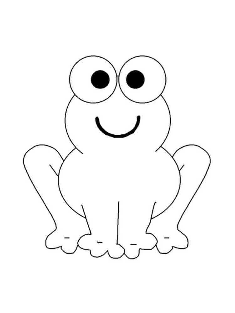 Desenho de um Sapo Muito Simples para Colorir e Pintar