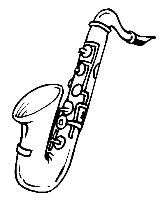 Desenho de Saxofone para Colorir Download e Pintar