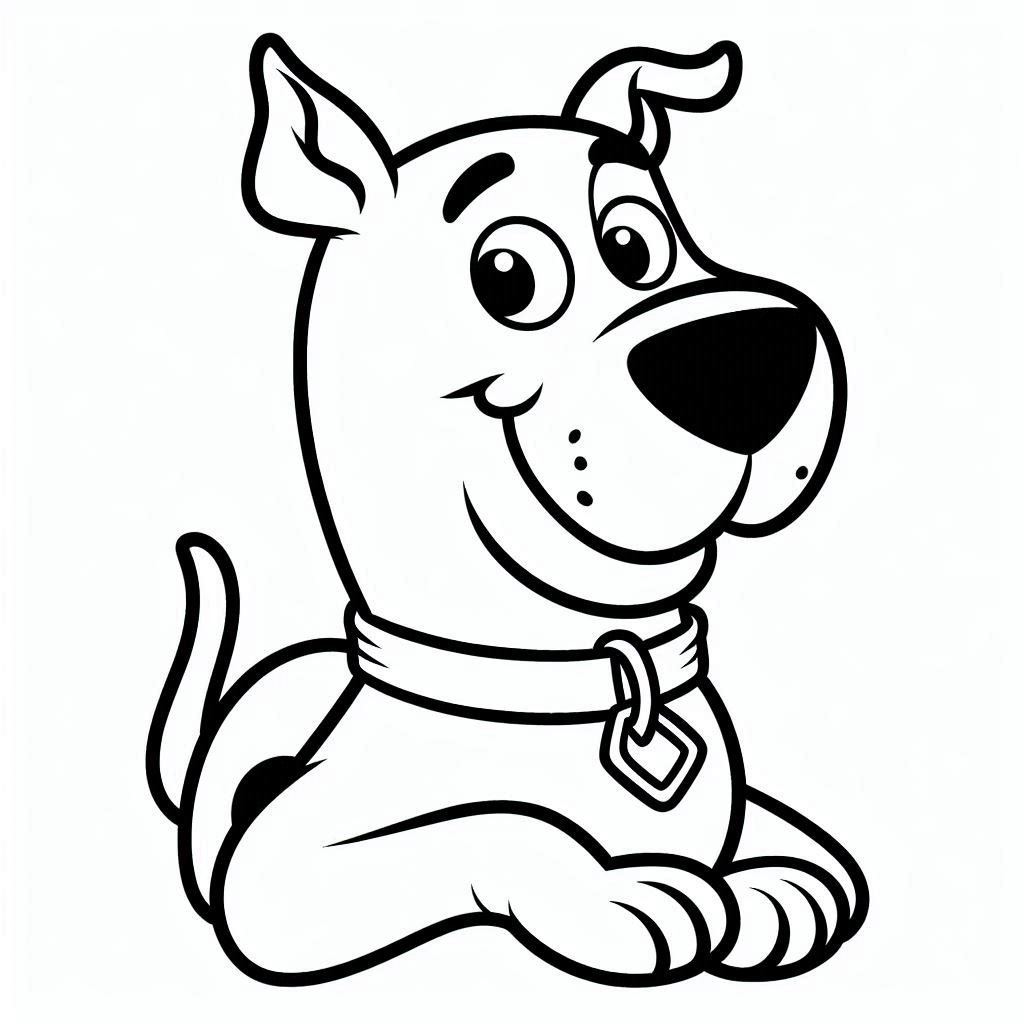 Desenho de Scooby Doo Adorável para Colorir e Pintar