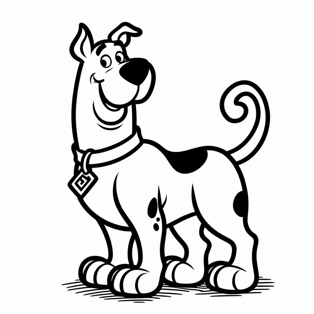 Desenho de Scooby Doo Animado para Colorir e Pintar