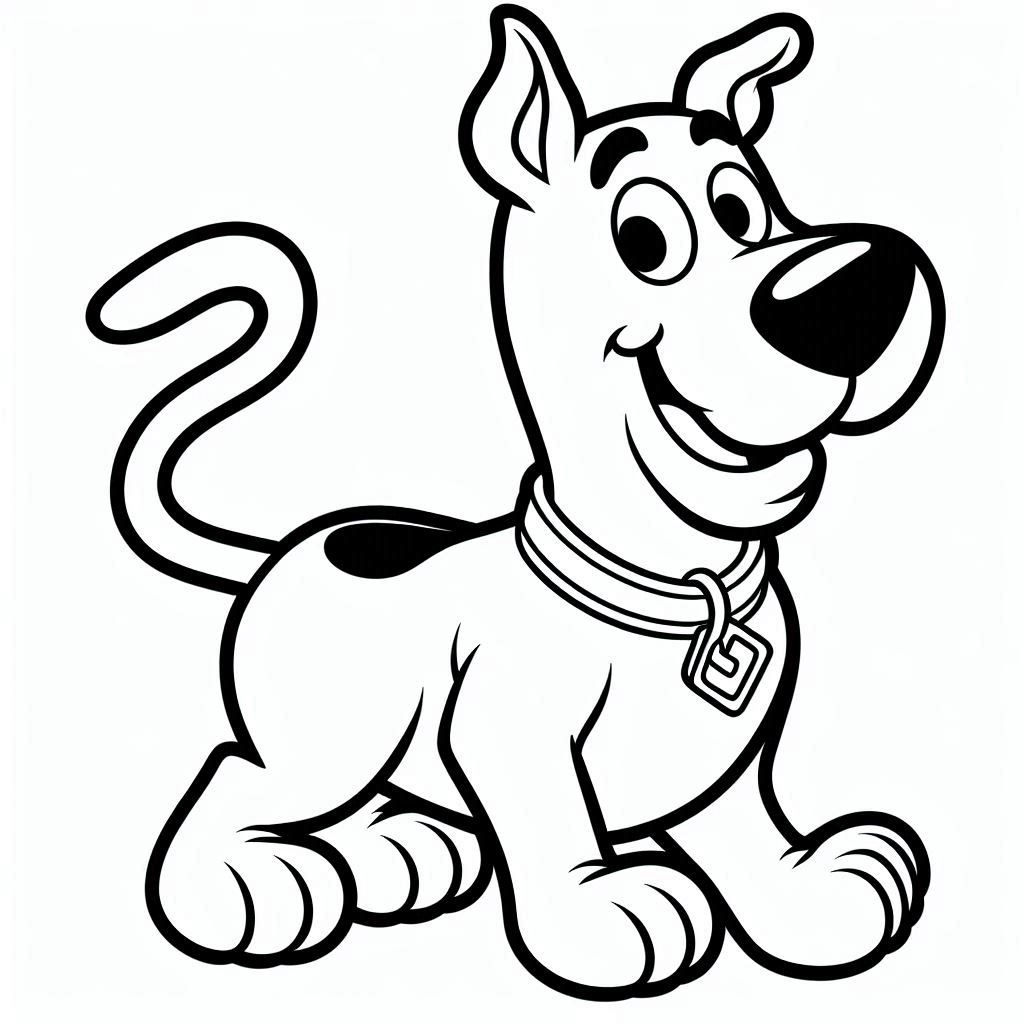 Desenho de Scooby Doo Feliz para Colorir e Pintar