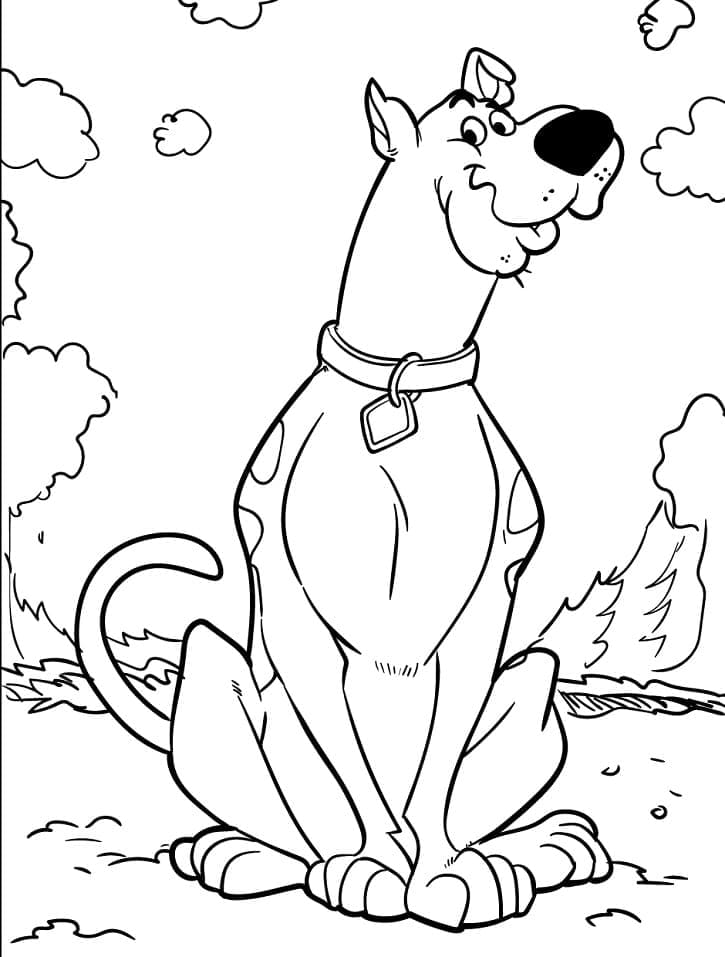 Desenho de Scooby Doo Imprimivel Grátis para Colorir e Pintar
