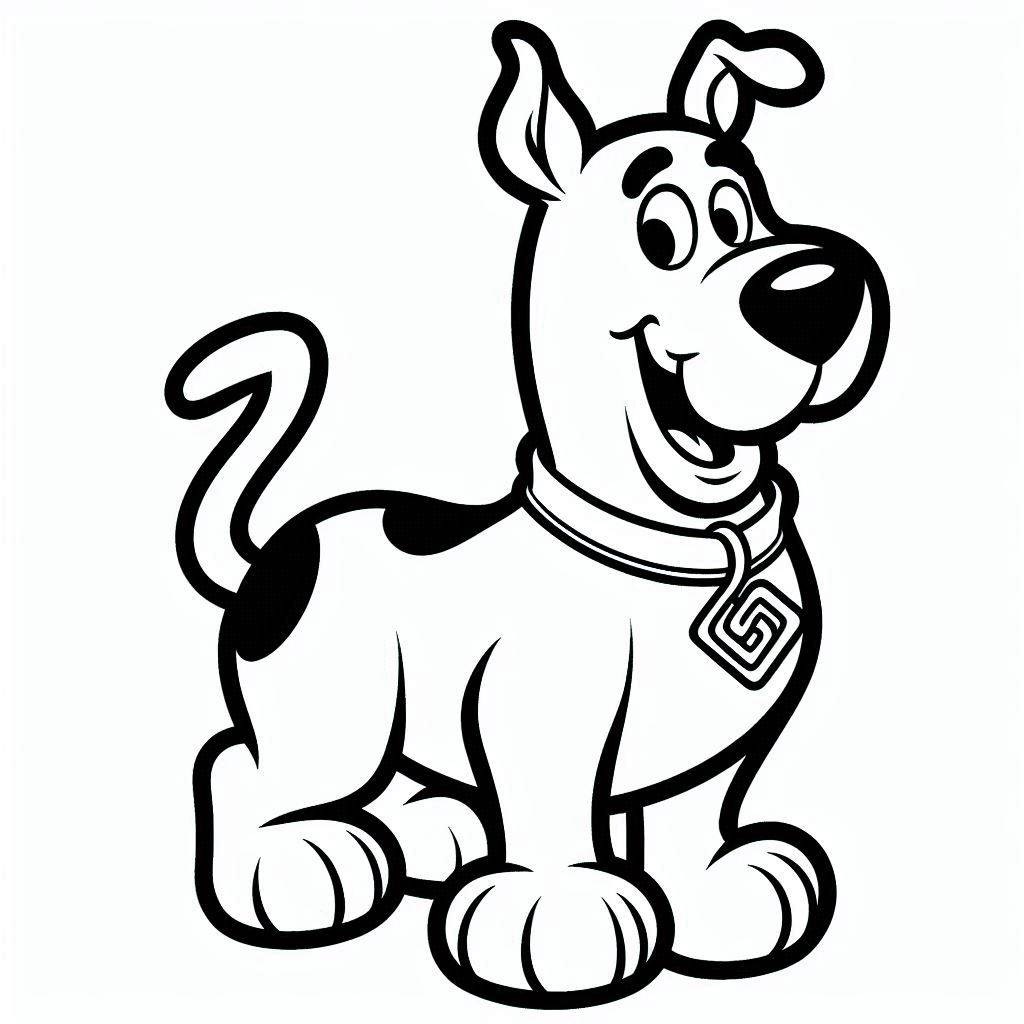 Desenho de Scooby Doo Muito Feliz para Colorir e Pintar