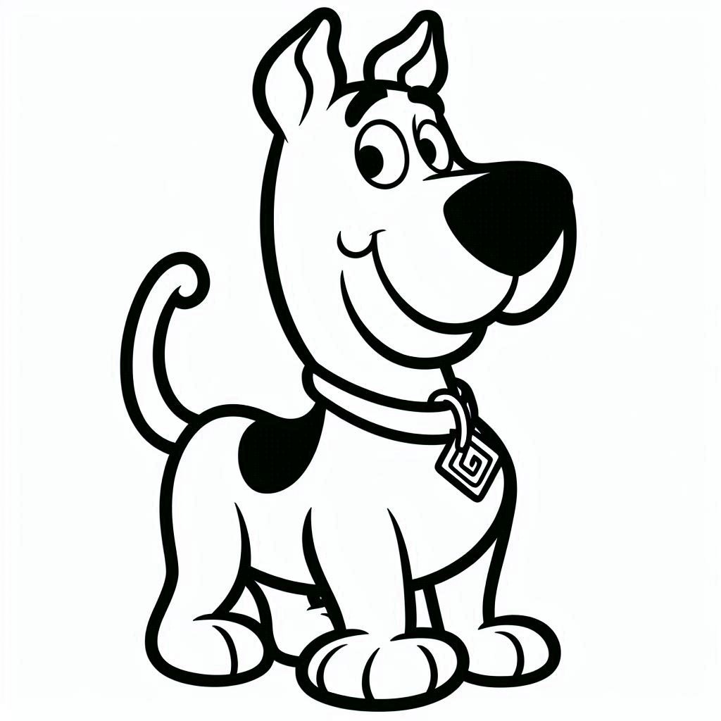 Desenho de Scooby Doo Muito Fofo para Colorir e Pintar