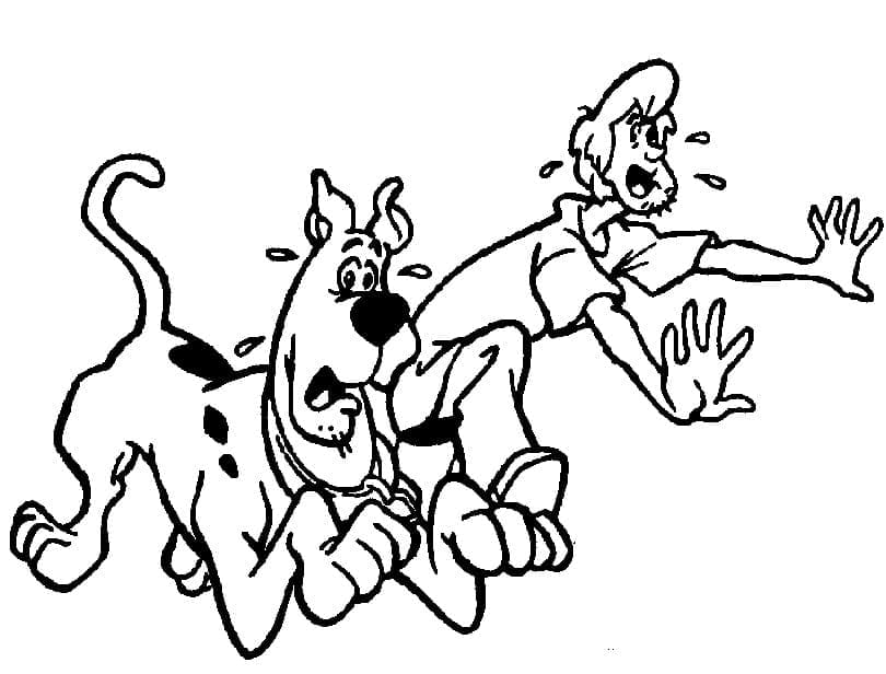 Desenho de Scooby Doo e Shaggy para Colorir e Pintar