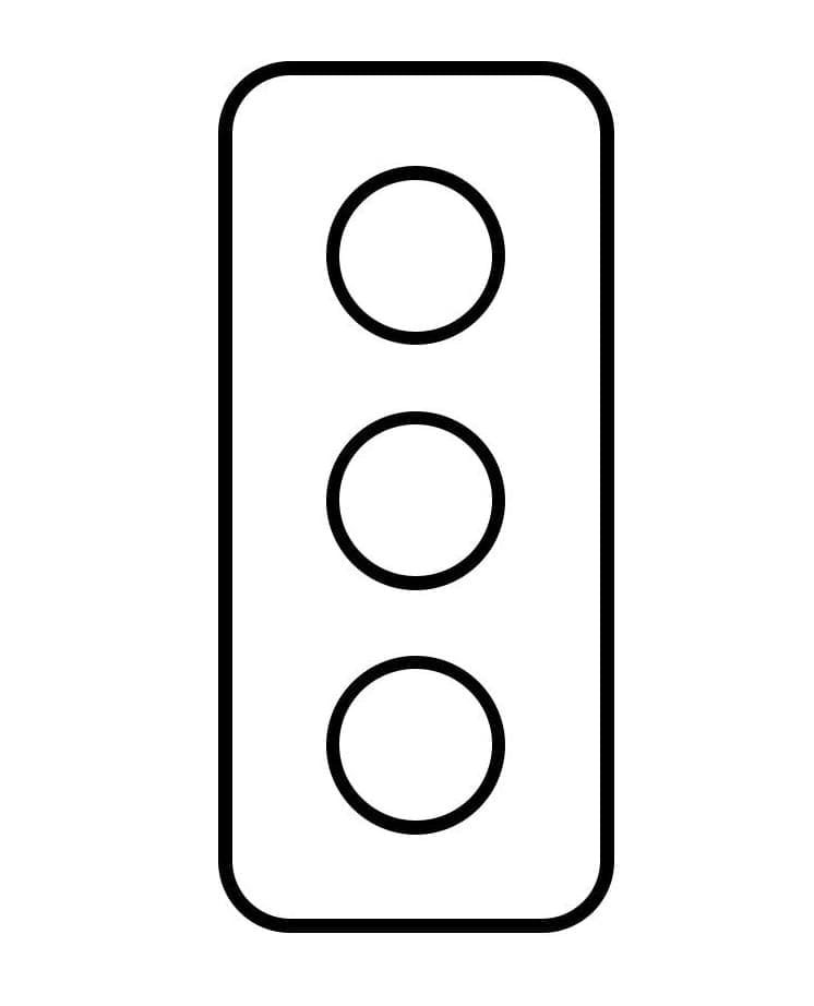 Desenho de Semáforo Fácil para Colorir e Pintar