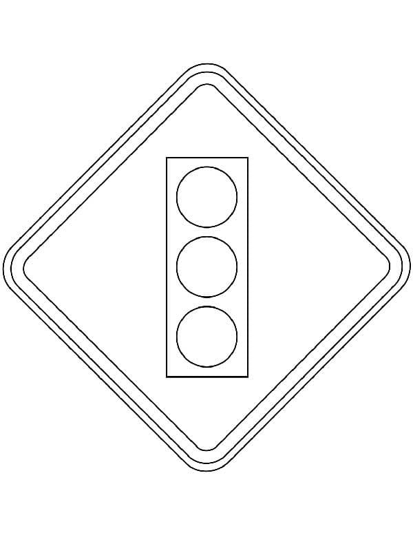 Desenho de Semáforo para Crianças para Colorir e Pintar