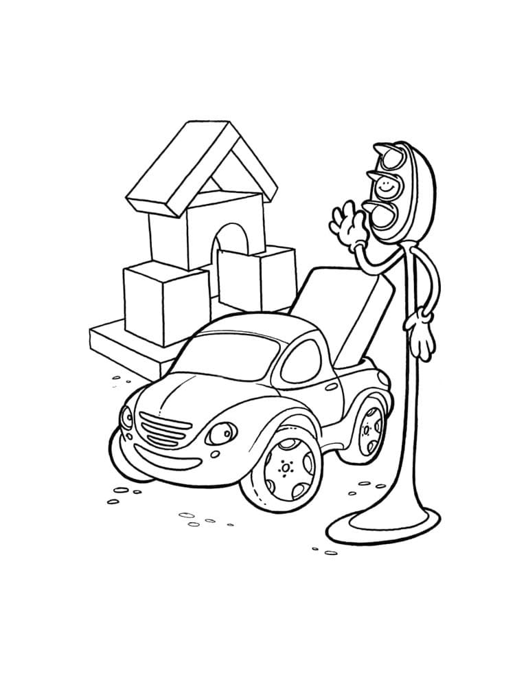 Desenho de Semáforo para Colorir Pdf Grátis e Pintar