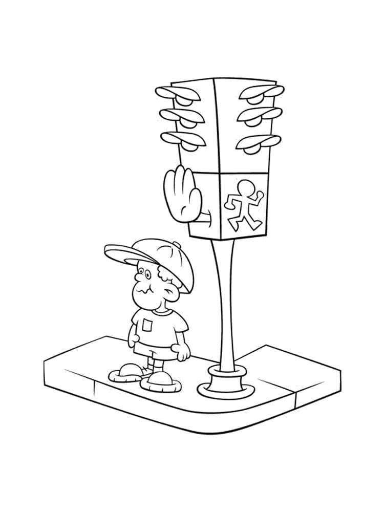 Desenho de Semáforo para Imprimir Download e Pintar