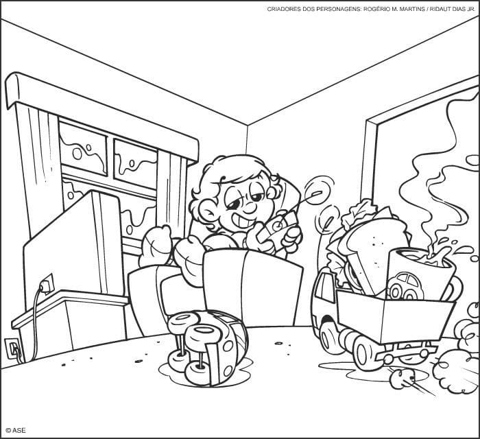 Desenho de Senninha para Crianças de 2 Anos para Colorir e Pintar