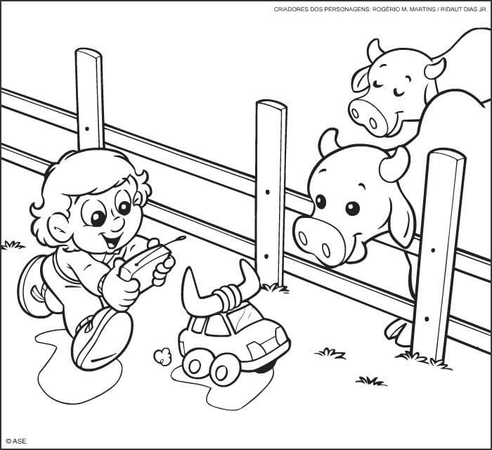 Desenho de Senninha para Crianças de 5 Anos para Colorir e Pintar