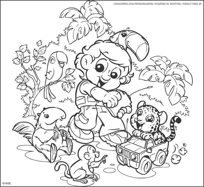 Desenho de Senninha para Crianças de 6 Anos para Colorir e Pintar