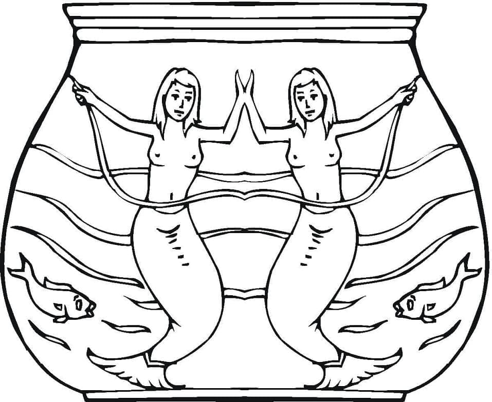 Desenho de Sereias para Colorir e Pintar