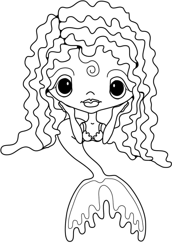 Desenho de Sereia Download para Imprimir e Colorir e Pintar