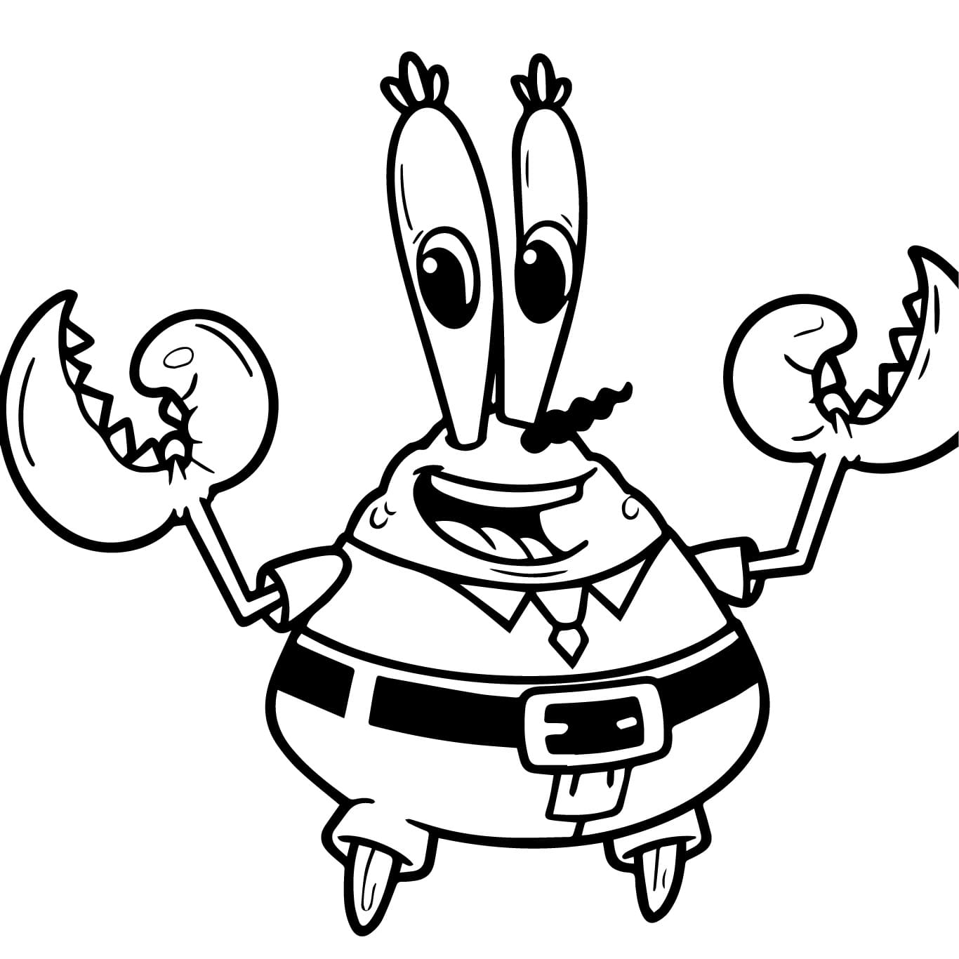 Desenho de Feliz Seu Sirigueijo para Colorir e Pintar