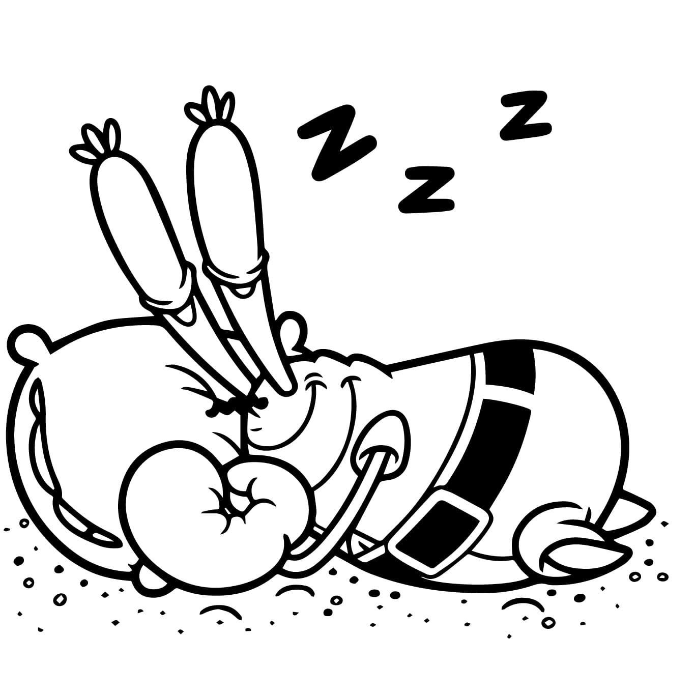Desenho de Seu Sirigueijo Dormindo para Colorir e Pintar