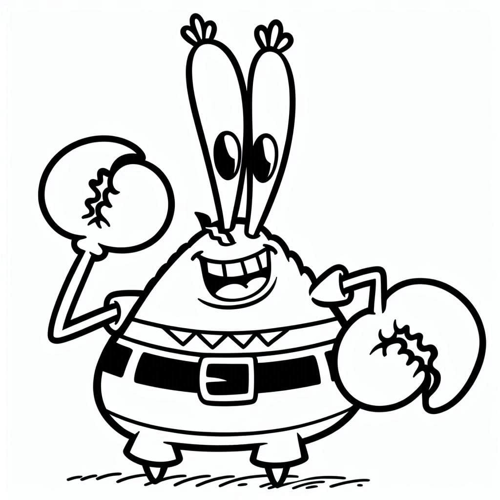 Desenho de Seu Sirigueijo Muito Alegre para Colorir e Pintar