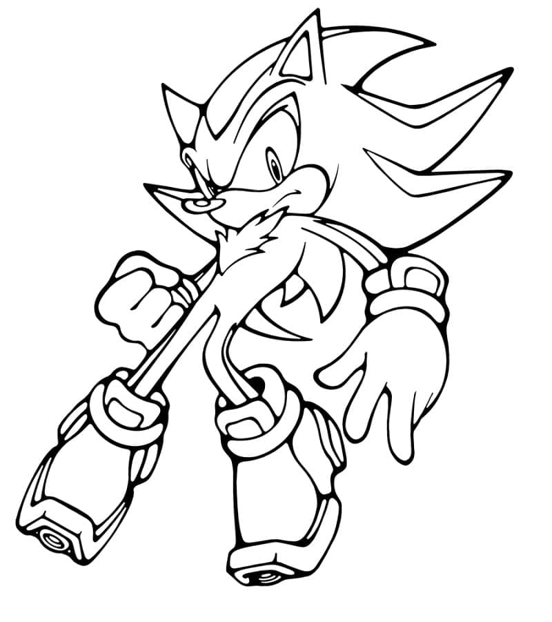 Desenho de Shadow The Hedgehog Grátis para Colorir e Pintar