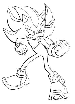 Desenho de Shadow The Hedgehog Grátis para Crianças para Colorir e Pintar