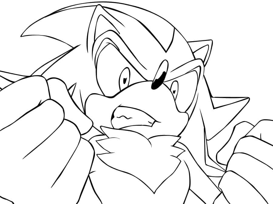 Desenho de Shadow The Hedgehog para Crianças para Colorir e Pintar