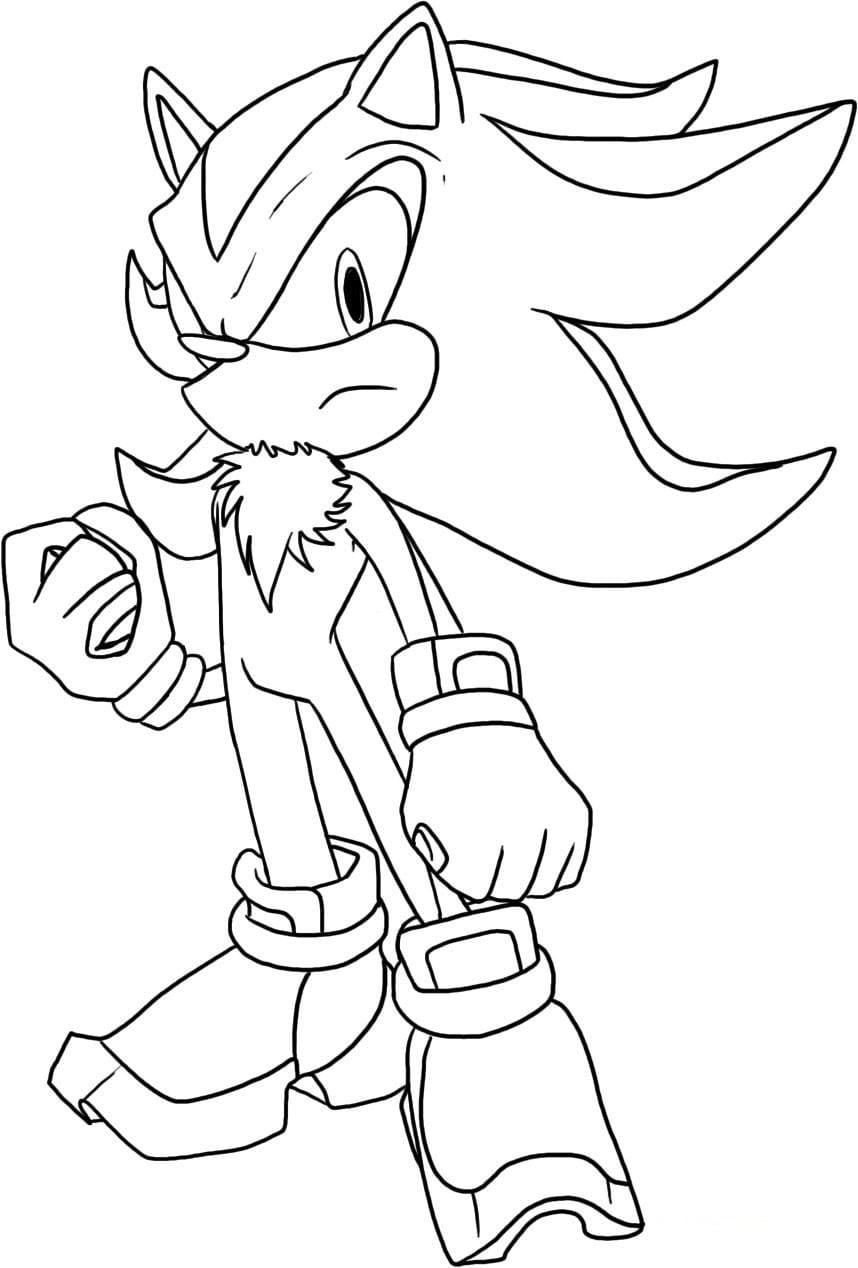 Desenho Shadow de Sonic para Colorir e Pintar