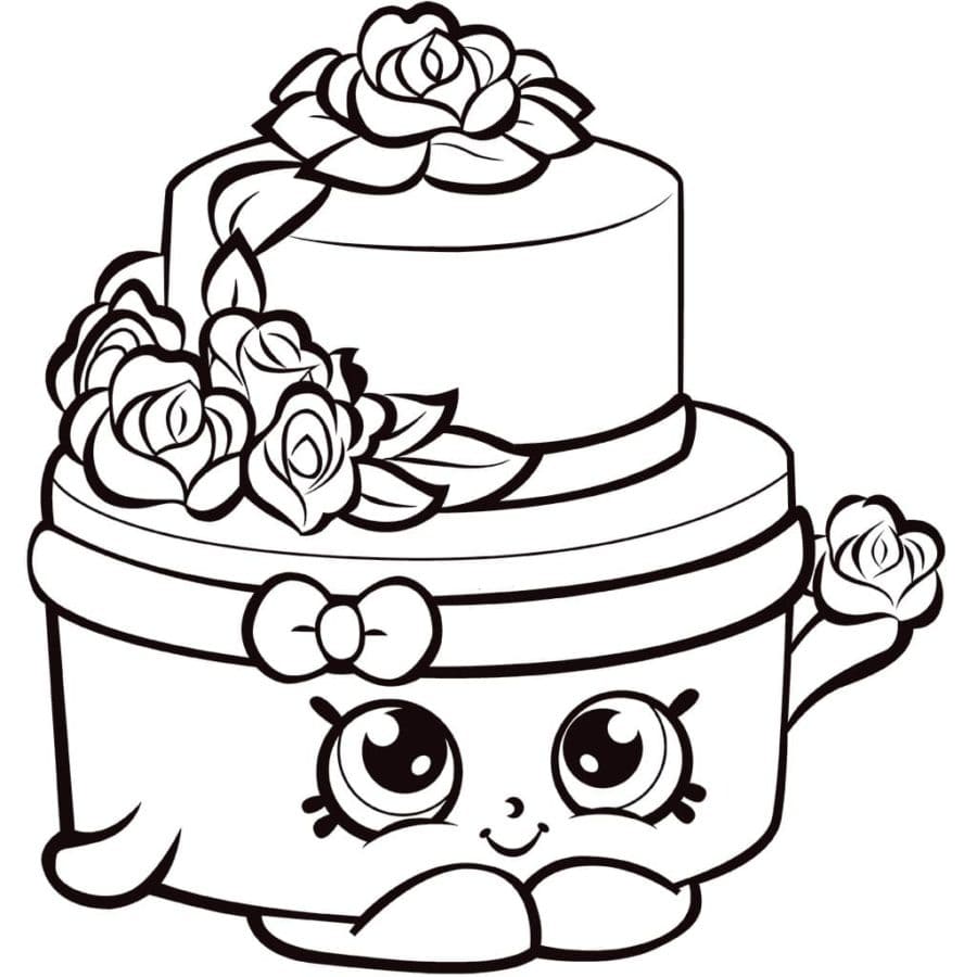 Desenho de Bolo de Casamento para Colorir e Pintar