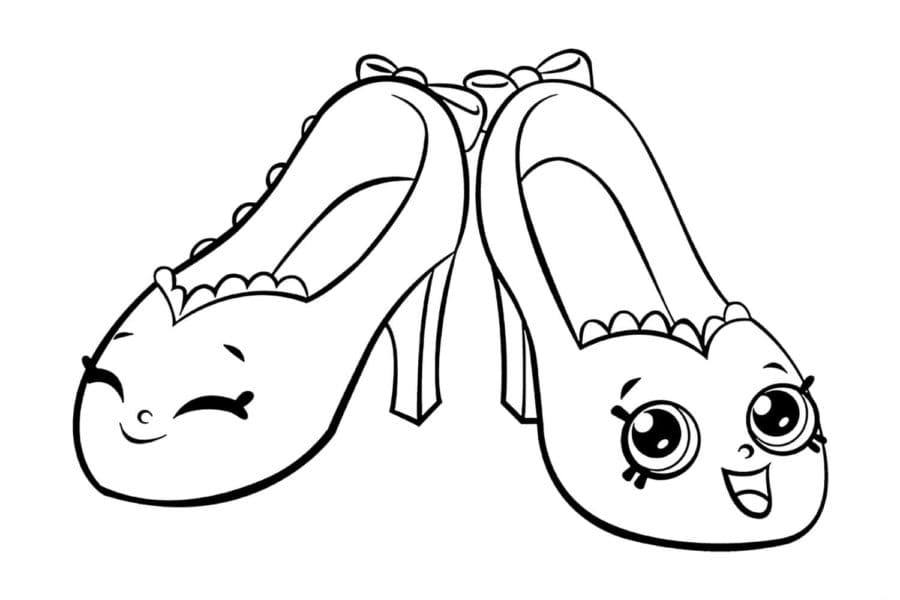 Desenho de Sapatos da Moda para Colorir e Pintar