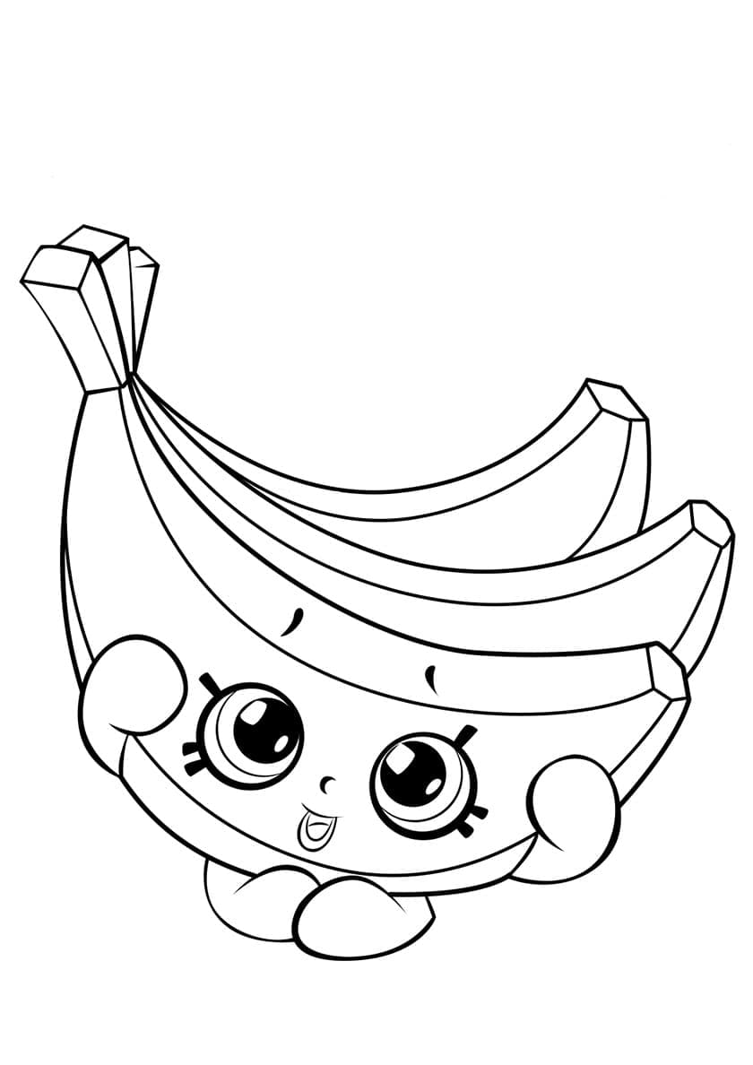 Desenho de Shopkins Banana Brush para Colorir e Pintar