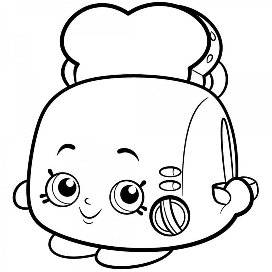 Desenho de Torradeira Fofa para Colorir e Pintar