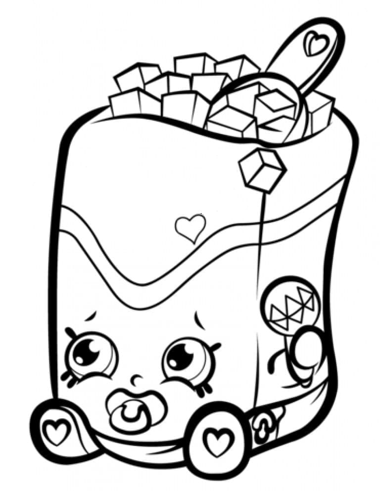 Desenho de Cubos de Açúcar para Colorir e Pintar