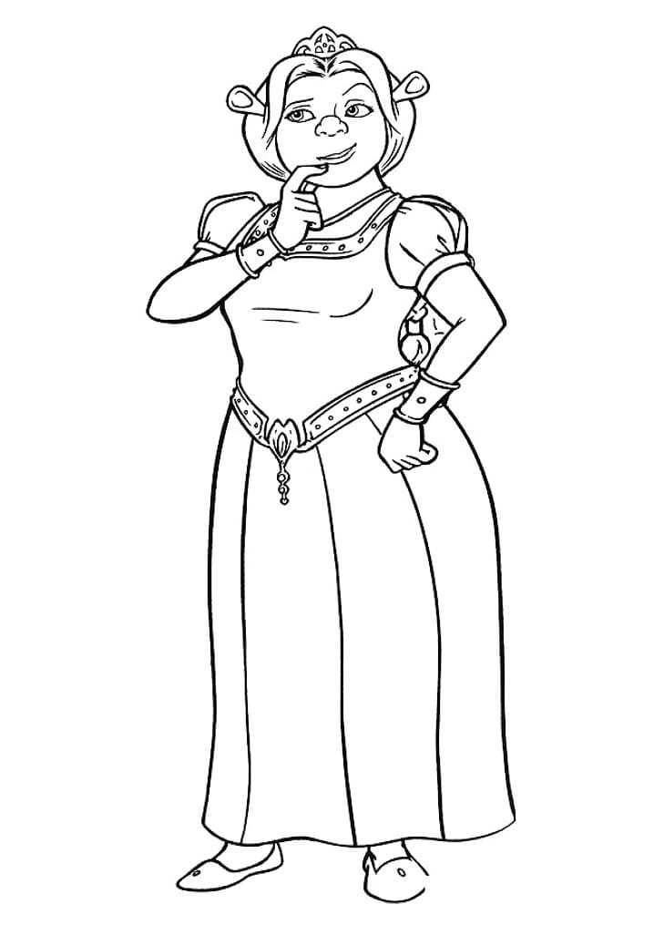 Desenho da Fiona de Shrek para Colorir Grátis e Pintar