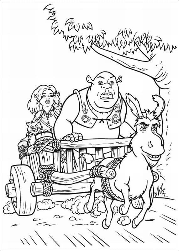 Desenho de Shrek e Amigos para Colorir com Tinta Guache e Pintar