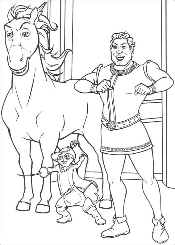 Desenho de Shrek e Amigos para Colorir Pdf e Pintar