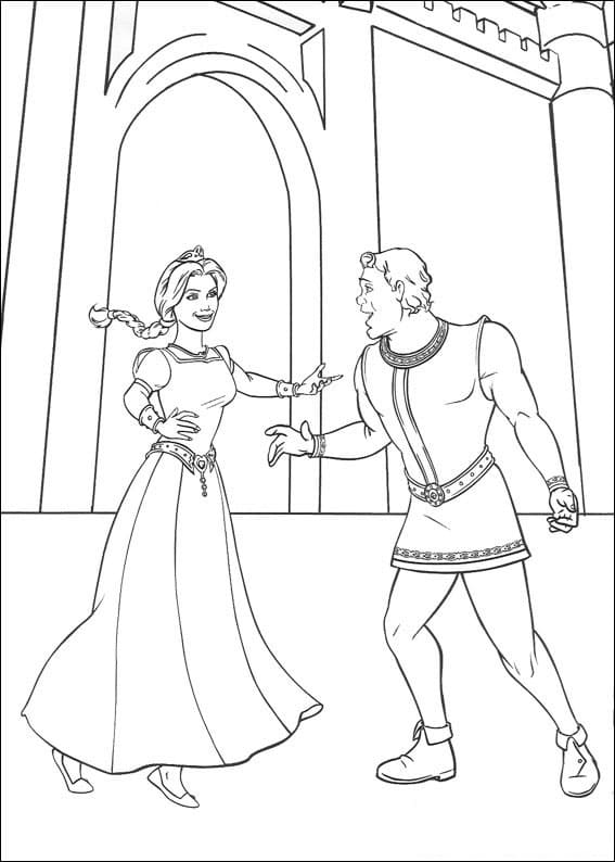 Desenho de Shrek e Fiona para Colorir e Baixar Pdf e Pintar
