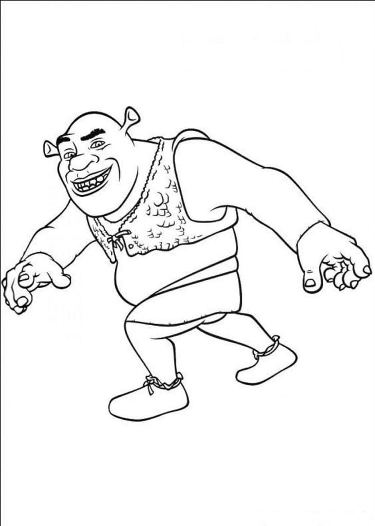Desenho do Shrek Correndo para Colorir e Pintar