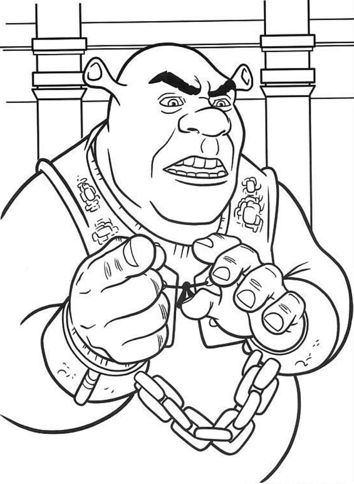 Desenho Pdf do Shrek Algemado para Colorir e Pintar