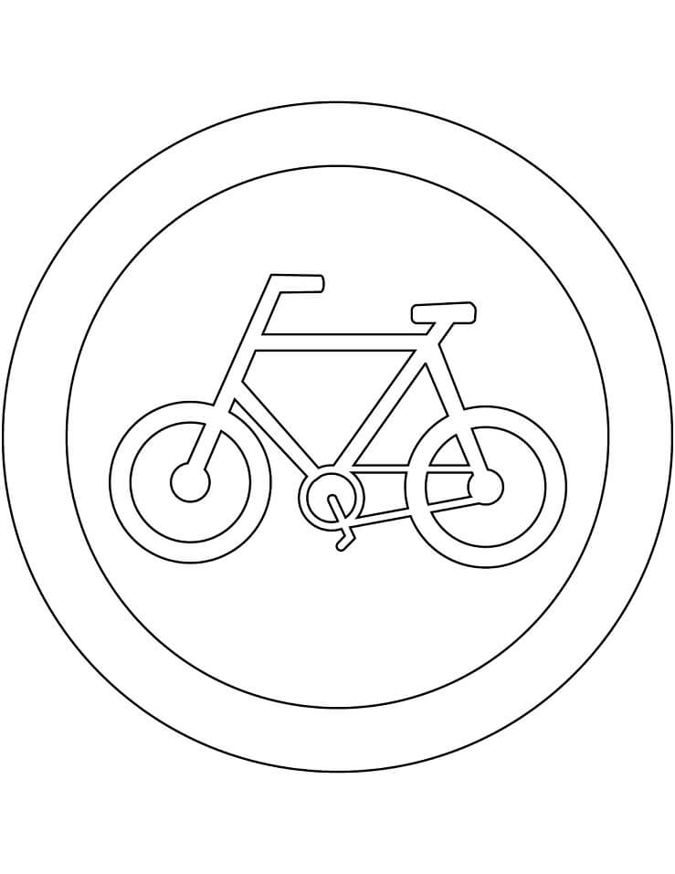 Desenho Circulação de Bicicletas para Colorir e Pintar