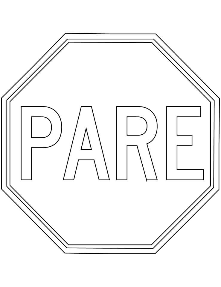 Desenho Parada Obrigatória para Colorir e Pintar