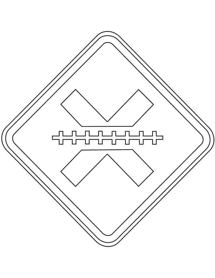 Desenho Passagem de Nível sem Barreira para Colorir e Pintar
