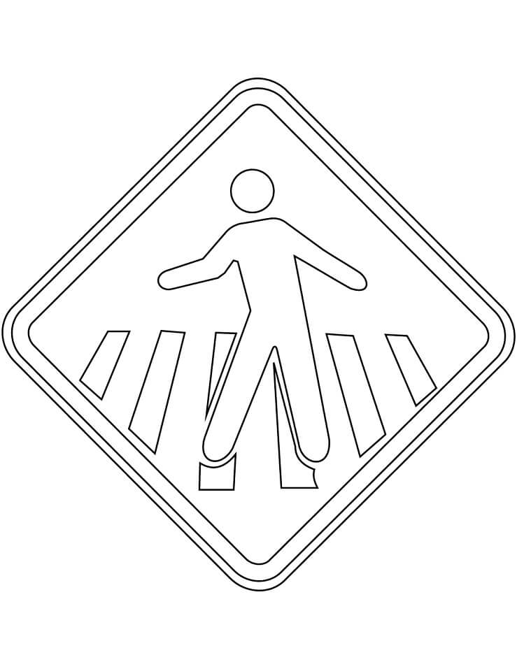 Desenho Passagem Sinalizada de Pedestres para Colorir e Pintar