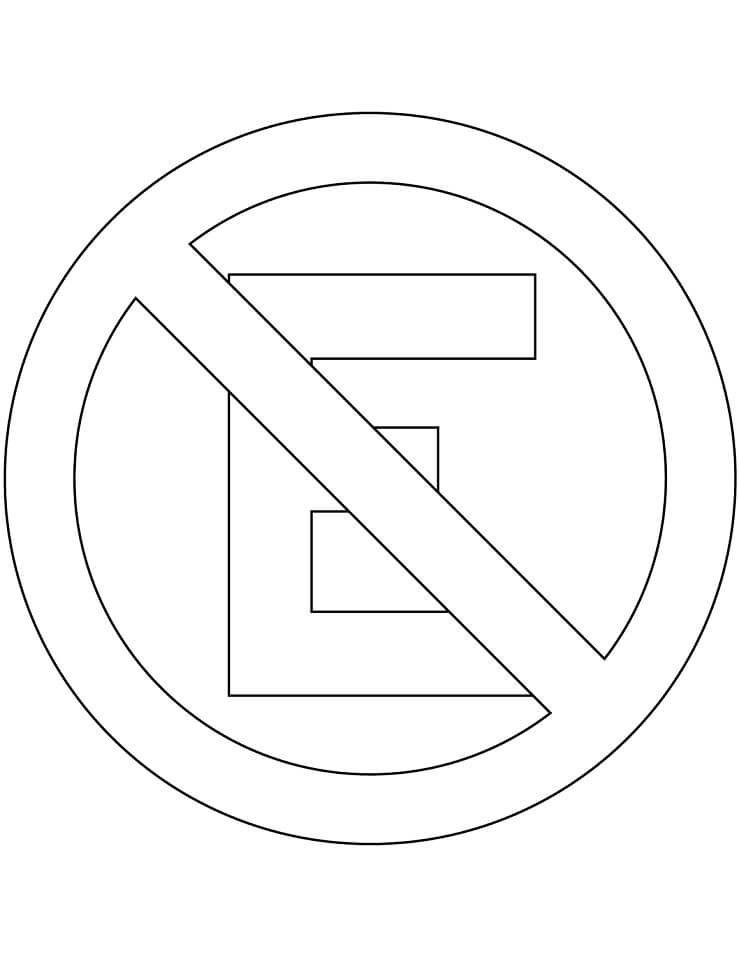 Desenho Proibido Estacionar para Colorir e Pintar