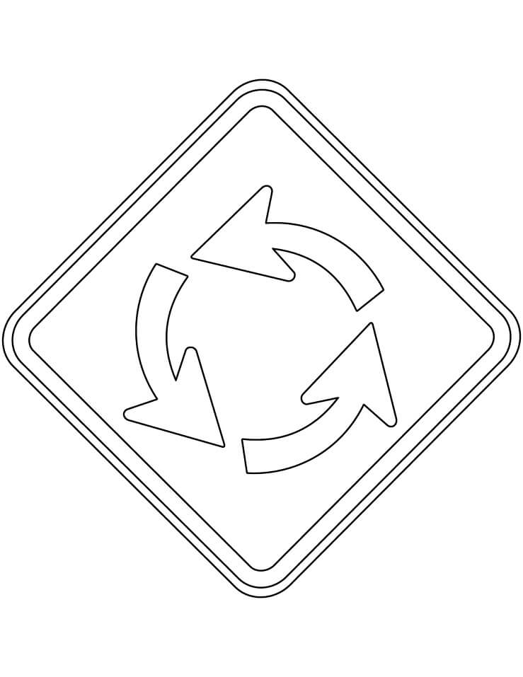 Desenho Sinais de Trânsito no Brasil Carrossel para Colorir e Pintar